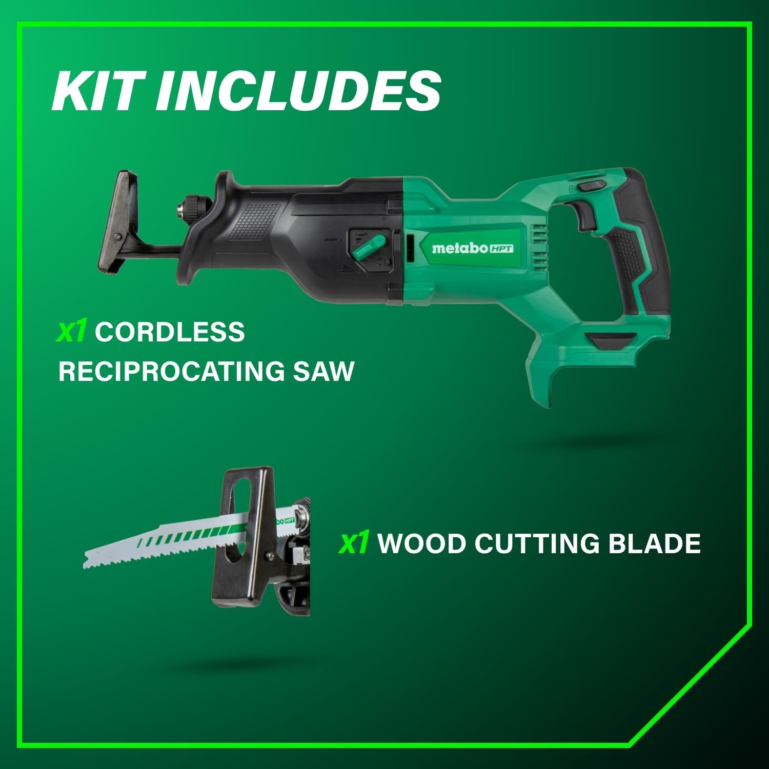 Metabo HPT 18V MultiVolt Cordless Reciprocating Saw, Orbital Cut Mode, 36% Less Vibration, 1-1/8″ Stroke Length, 3,000 SPM, LED Light, Tool Body Only, CR18DBQ4(CR18DBQ4 (Next Gen Model))