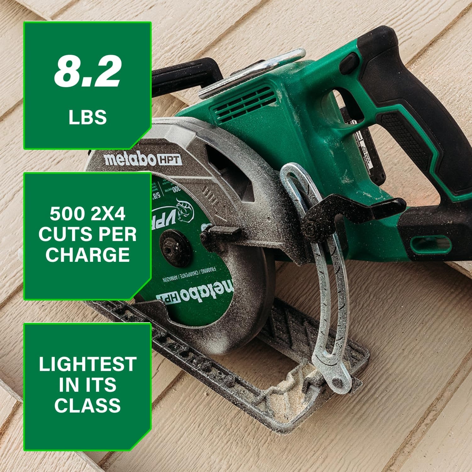 Metabo HPT 36V MultiVolt 7-1/4 Inch Rear Handle Circular Saw, Cordless Circular Saw with 36V Battery, Lightweight Design, 53° Bevel Capacity, Brushless Motor, Electric Brake, C3607DWA(36V MultiVolt™ Rear Handle Circular Saw Kit)
