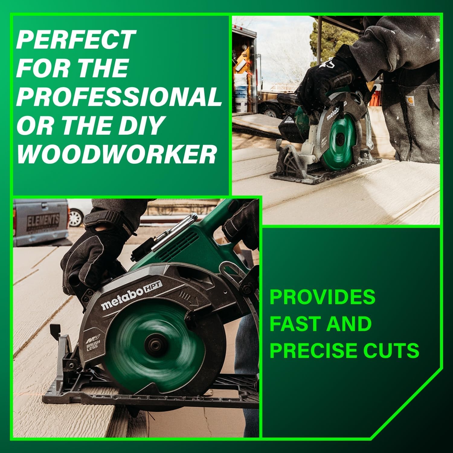 Metabo HPT 36V MultiVolt 7-1/4 Inch Rear Handle Circular Saw, Cordless Circular Saw with 36V Battery, Lightweight Design, 53° Bevel Capacity, Brushless Motor, Electric Brake, C3607DWA(36V MultiVolt™ Rear Handle Circular Saw Kit)