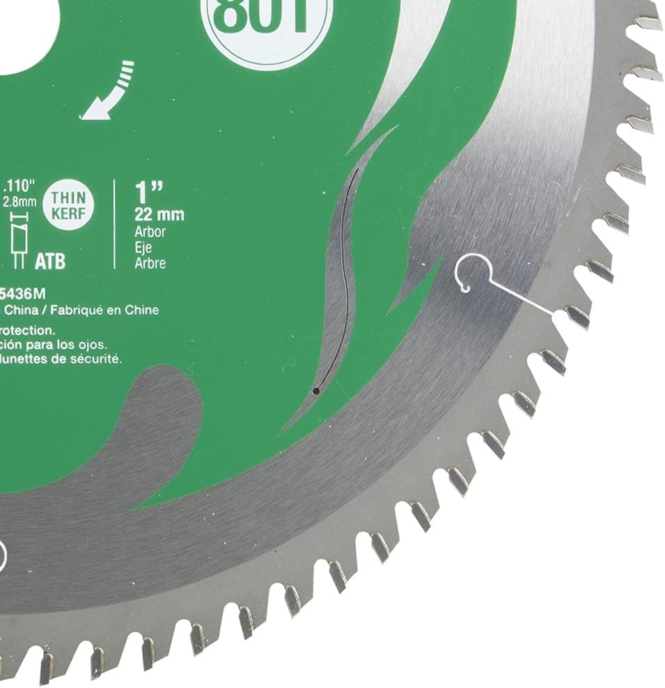 Metabo HPT 12-Inch Miter Saw Blade | 80T | Fine Finish | 1-Inch Arbor | Thin Kerf | 5500 Max RPM | 115436M