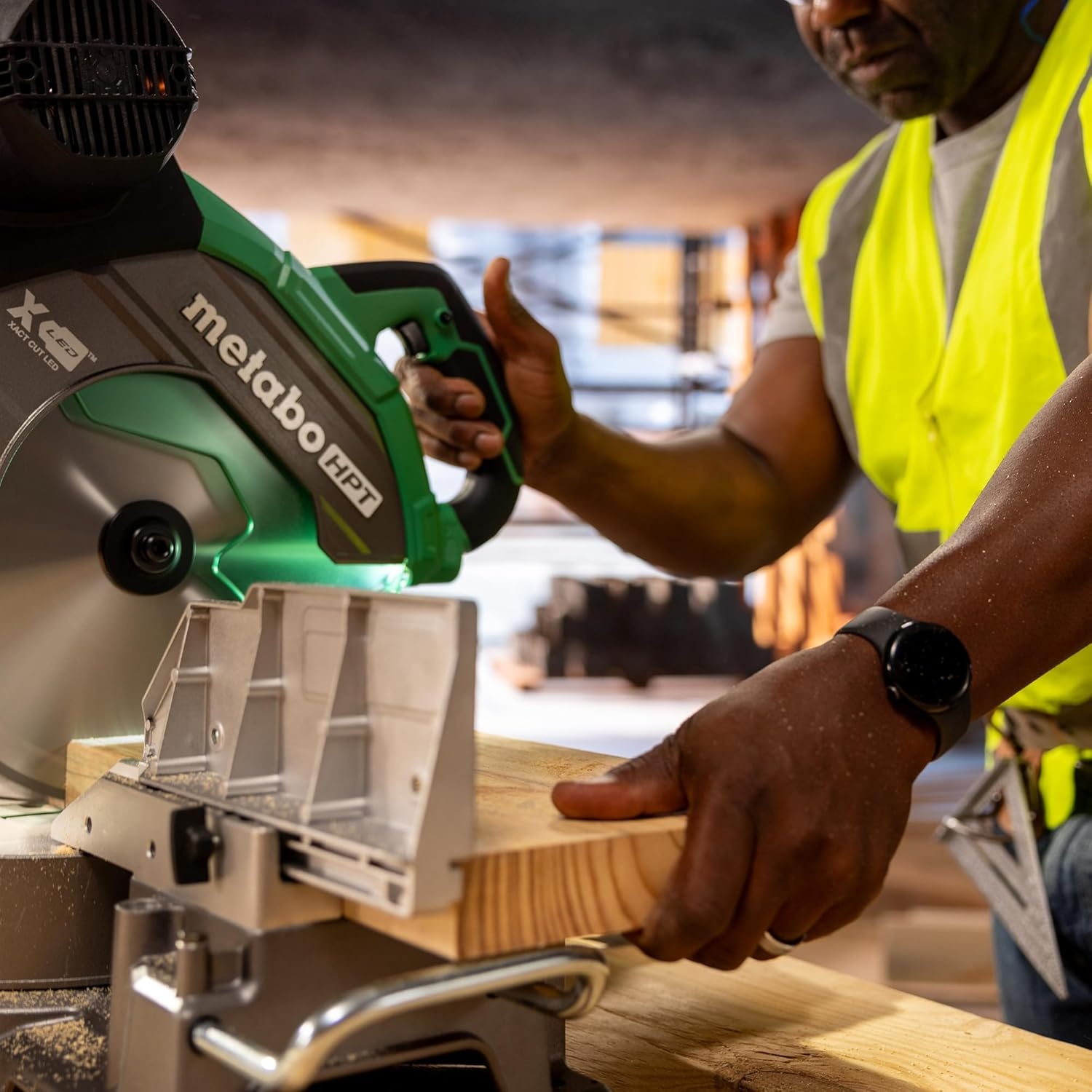 Metabo HPT 12-Inch Dual Bevel Sliding Miter Saw, 4000 RPM No-Load Speed, 45° Left and Right Bevel Range, Precision Miter Angles, 9 Detent Stops, Xact Cut Shadow Line, C12RSH3(C12RSH3 Only)
