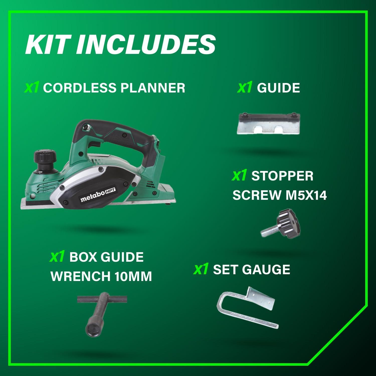 Metabo HPT 18V MultiVolt™ Cordless Hand Planer | Tool Only – No Battery | 3-1/4-Inch | P18DSLQ4