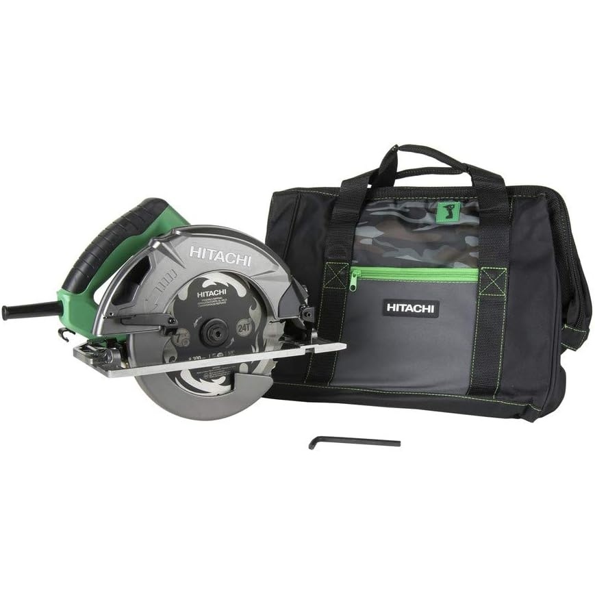 Metabo HPT 7-1/4-Inch Circular Saw Kit | 6,000 Rpm, 15-Amp Motor | Integrated Dust Blower | 24T Premium Framing/Ripping Blade | Single Handed Bevel Adjustment | C7SB3(Hitachi C7SB3)