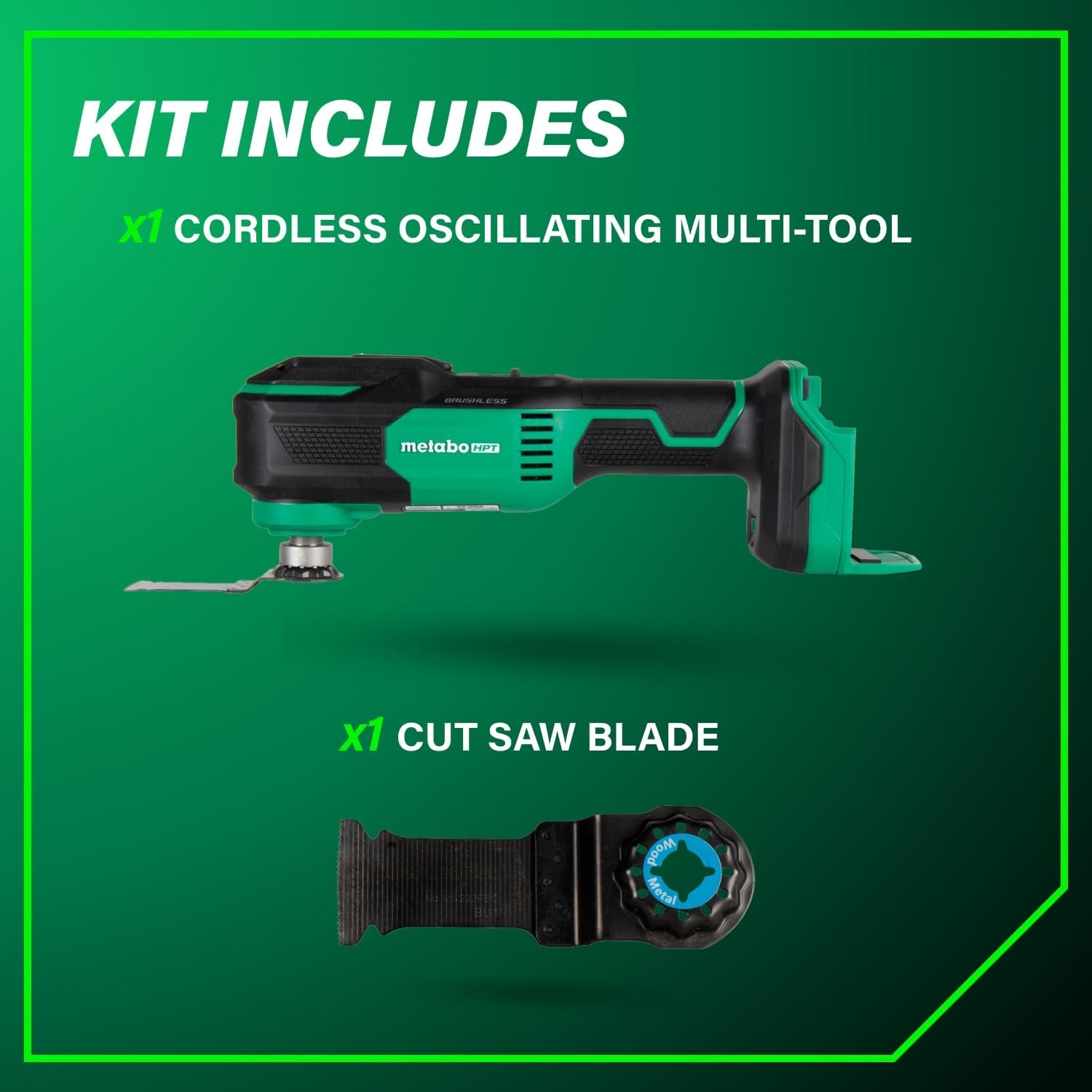 Metabo HPT 18V MultiVolt Cordless Oscillating Multi-Tool, Low Vibration Design, Universal Design, 6 Speed Settings, User Vibration Protection, Starlock, Tool Body Only, CV18DAQ4(CV18DAQ4 – Next Gen Model)