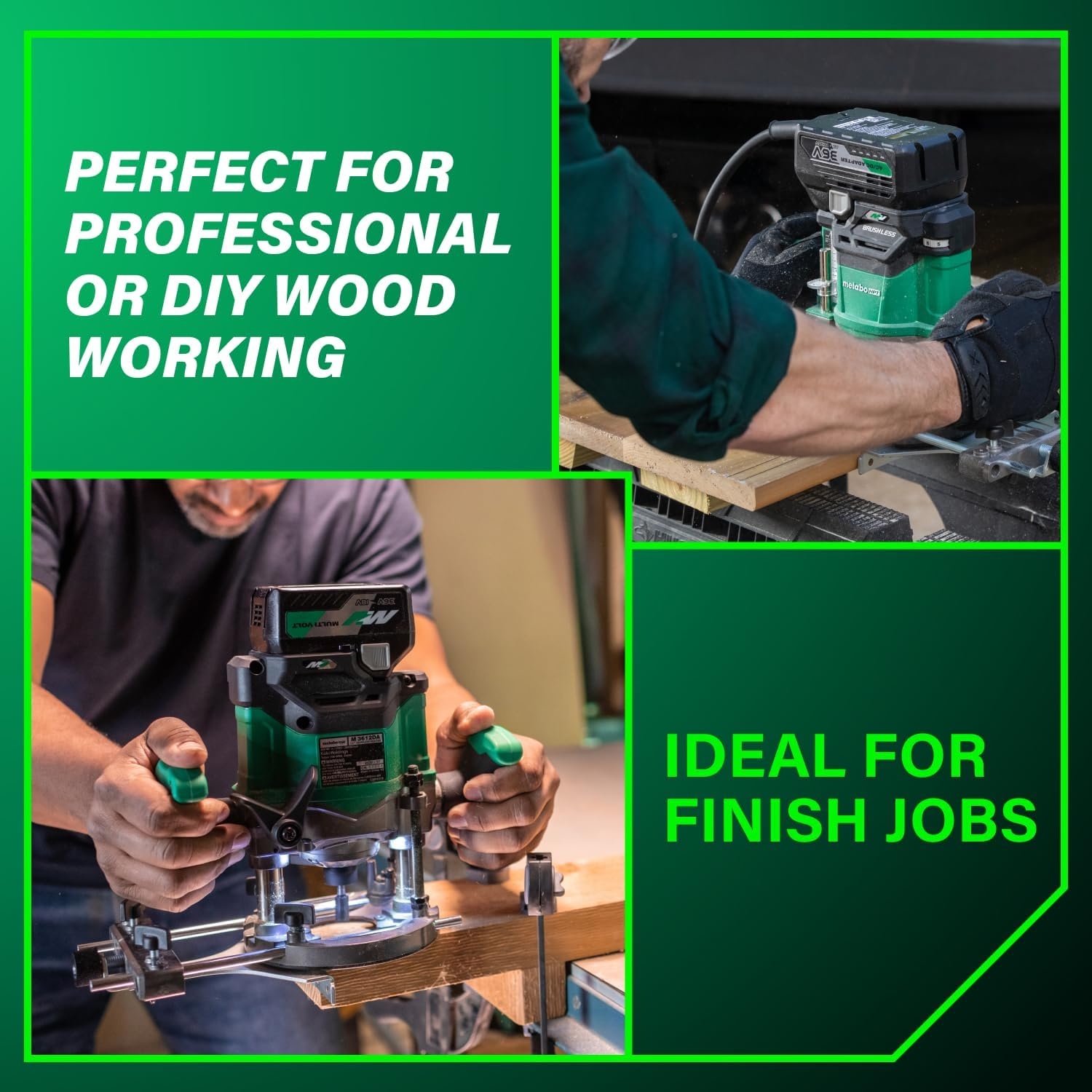 Metabo HPT Cordless Plunge Router, 36V Variable Speed Router, Up to 46 Feet per Minute, Lightweight Design, LED Work Light, 2020 Pro Tools Innovation Award Winner, Tool Body Only, M3612DAQ4(M3612DA (Kit))