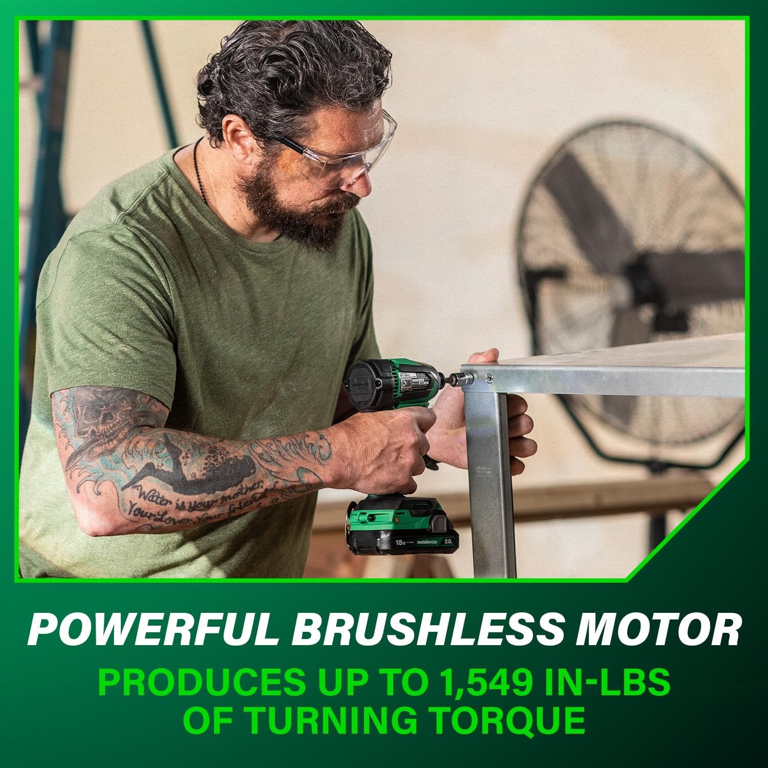 Metabo HPT 18V MultiVolt Cordless Brushless Driver Drill & Impact Driver Combo Kit, Power Tool Kit, 2 Lithium-Ion Metabo HPT Batteries and Charger, High Torque, Compact Lightweight Design, KC18DEXQB(KC18DEXQB Only)