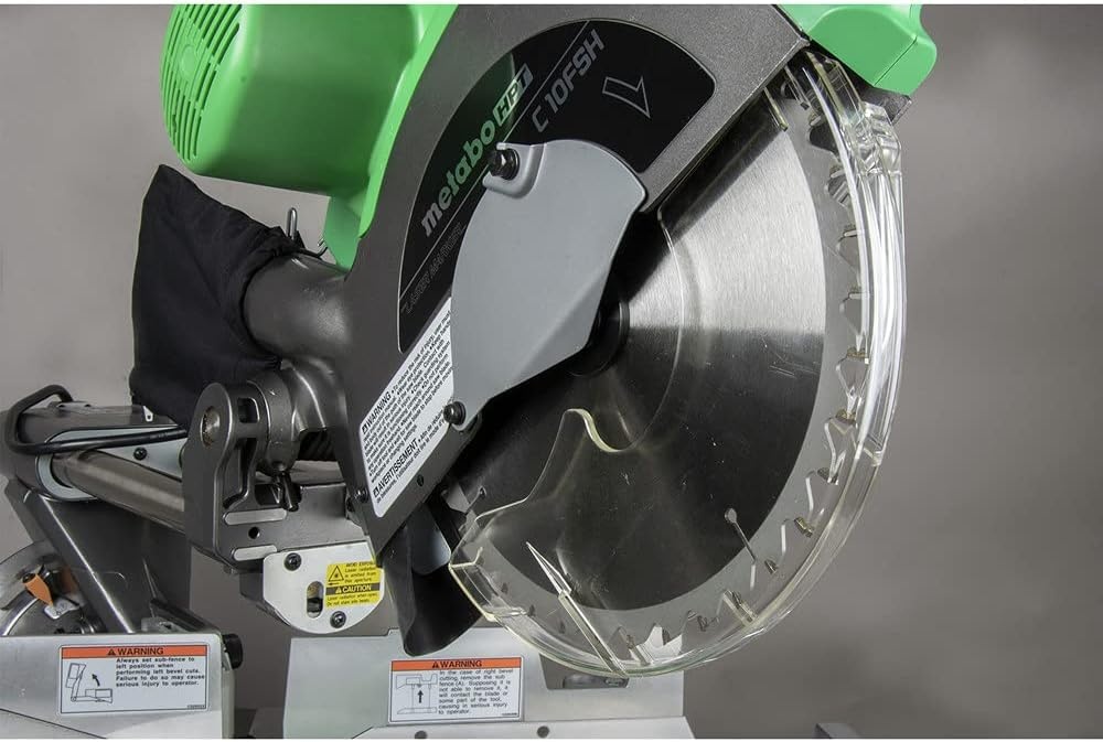 Metabo HPT 10-Inch Sliding Compound Miter Saw, Adjustable Laser Guide, Double Bevel, Electronic Speed Control, 12 Amp Motor, Electric Brake (C10FSHS)(Miter Saw Only)