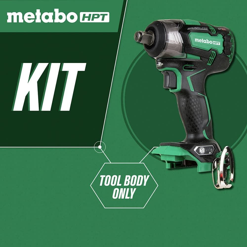 Metabo HPT 18V Cordless Impact Wrench | 225′-LBS of Torque | 1/2″ Square Drive | IP56 Compliant | LED Light | 4-Stage Electronic Speed Switch | Brushless | Tool Only – No Battery | WR18DBDL2Q4