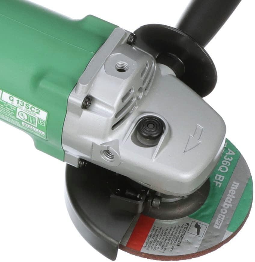 Metabo HPT Angle Grinder, 5-Inch, 11-Amp Dust-Resistant Motor, Trigger Lock-On, 10,000 RPM, Compact & Lightweight Design, 1-Year Warranty (G13SC2)(Metabo HPT G13SC2)