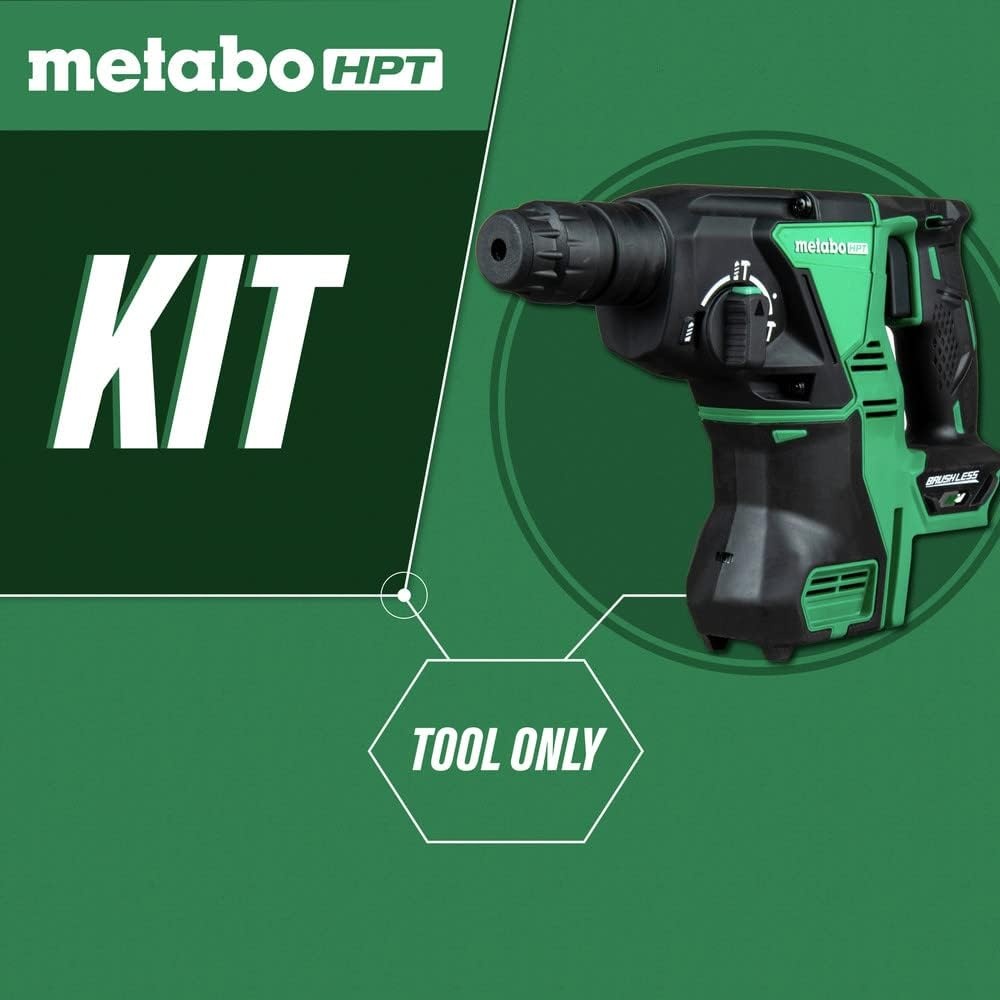 Metabo HPT 36V MultiVolt™ Cordless Rotary Hammer Drill (Tool Only – No Battery) | SDS Plus | 1-1/8-Inch | Reactive Force Control | 3 Modes | Optional AC Adapter | DH36DPAQ4