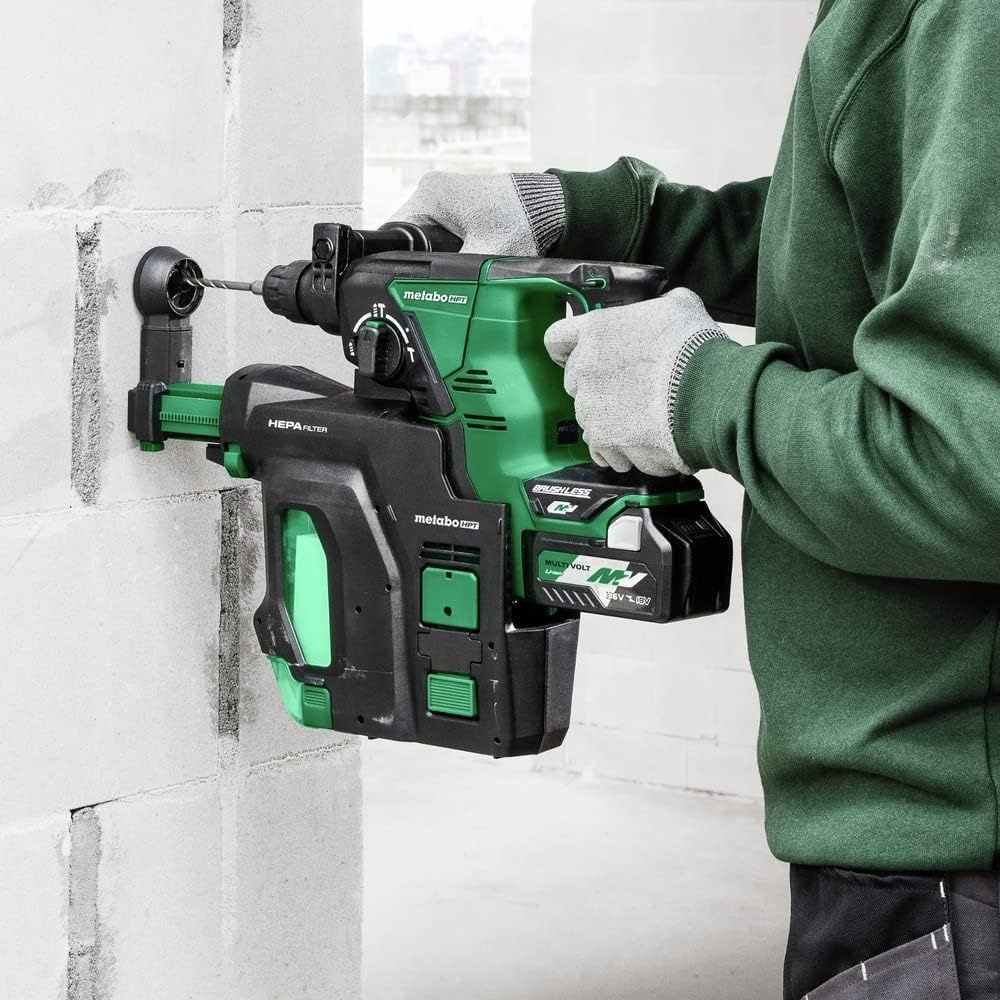 Metabo HPT 36V MultiVolt™ Cordless Rotary Hammer Drill (Tool Only – No Battery) | SDS Plus | 1-1/8-Inch | Reactive Force Control | 3 Modes | Optional AC Adapter | DH36DPAQ4