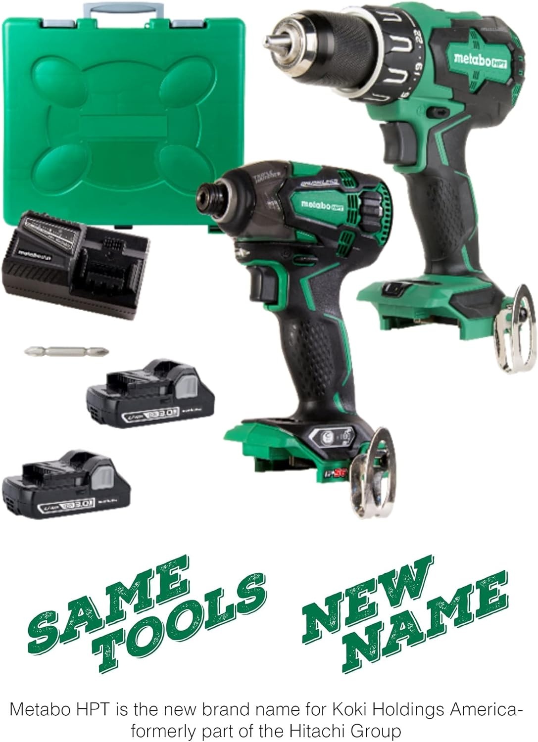 Metabo HPT 18V MultiVolt Hammer Drill and Triple Hammer Impact Driver Cordless Combo Kit | Lifetime Tool Warranty | KC18DBFL2C