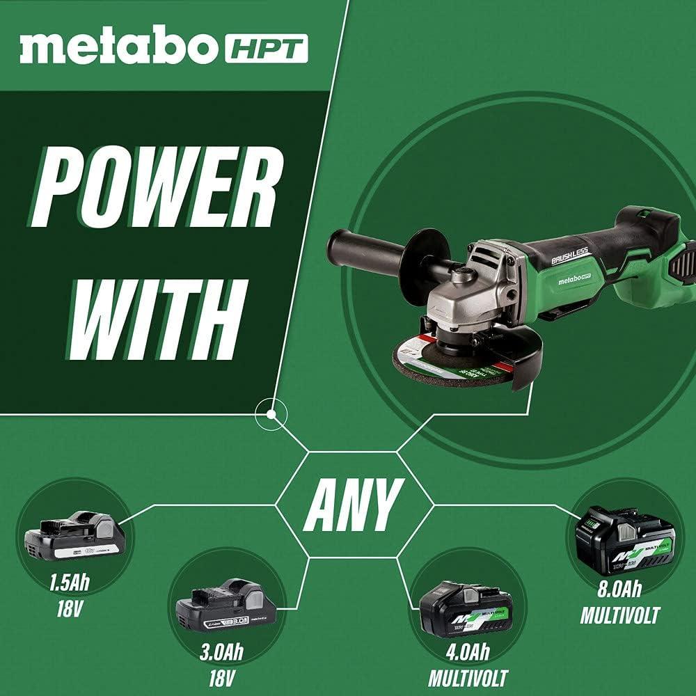 Metabo HPT 18V MultiVolt™ Cordless Angle Grinder | 4-1/2-Inch | Tool Only – No Battery | Paddle Switch | G18DBALQ4(Metabo HPT G18DBALQ4)
