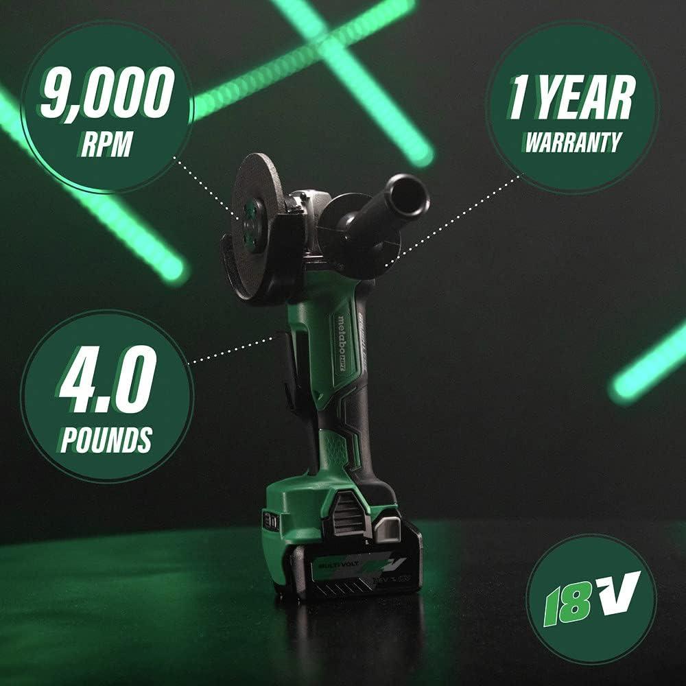 Metabo HPT 18V MultiVolt™ Cordless Angle Grinder | 4-1/2-Inch | Tool Only – No Battery | Paddle Switch | G18DBALQ4(Metabo HPT G18DBALQ4)