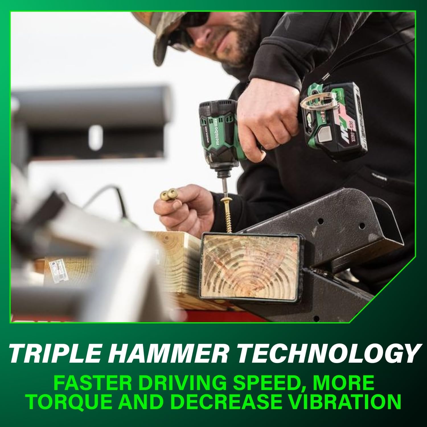 Metabo HPT 36V MultiVolt™ Cordless Triple Hammer BOLT Impact Driver Kit, High Torque Impact Driver with Case, 2 MultiVolt Batteries, 1/4-Inch Chuck, Compact Lightweight Power Tool, WH36DC(36V MV Triple Hammer BOLT Impact Driver Kit)