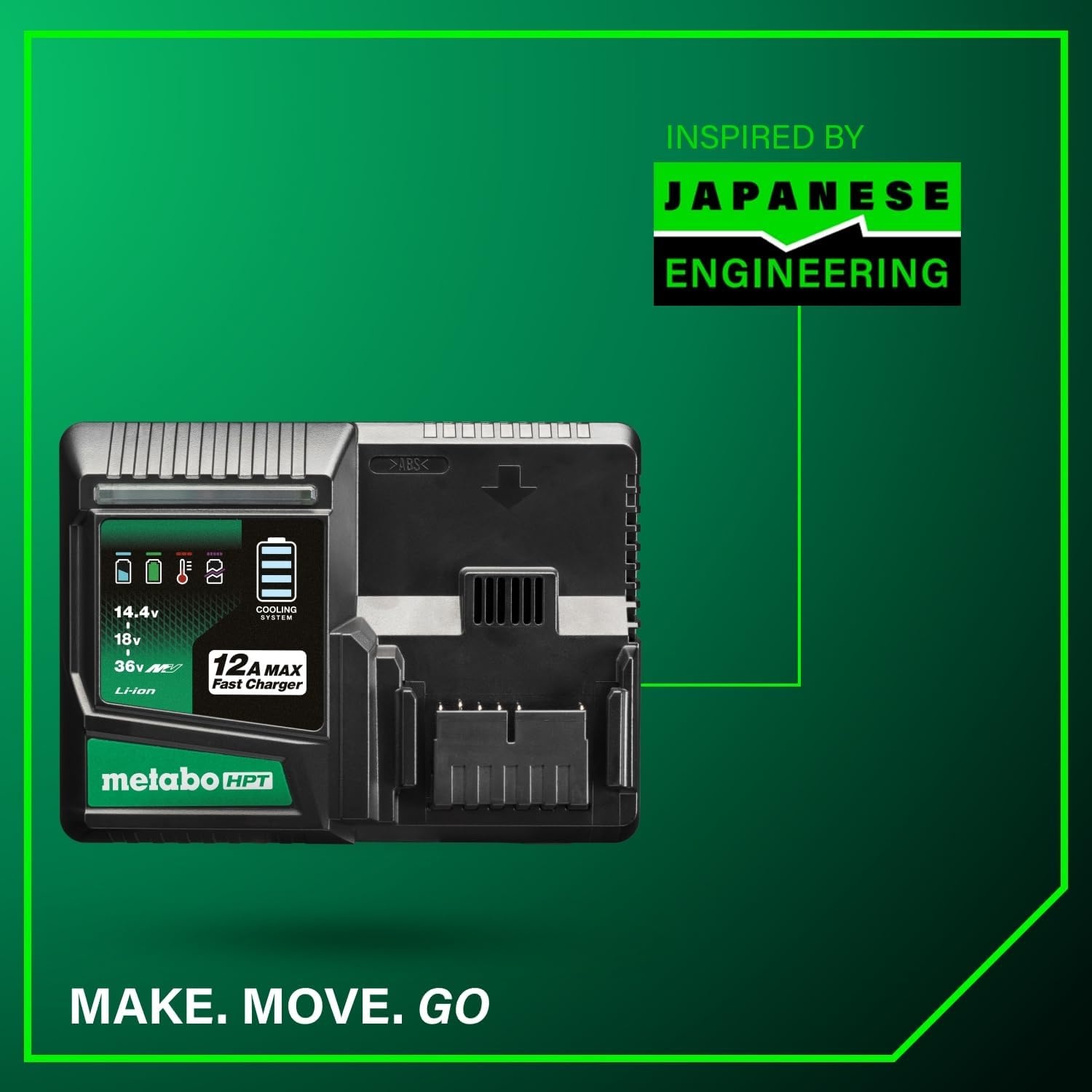 Metabo HPT 12.0A Quick Charger, 18V/36V MultiVolt Battery Charger, Fast Charging with USB Port, 50% Reduced Charging Times, Compatible with Metabo HPT 18V, 36V, and MultiVolt Batteries, UC36YSL2