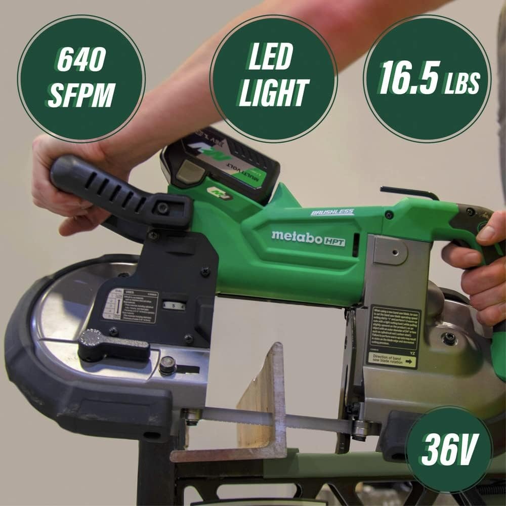 Metabo HPT 36V MultiVolt™ Cordless Band Saw Kit | Deep Cut Capacity | Variable Speed | CB3612DA
