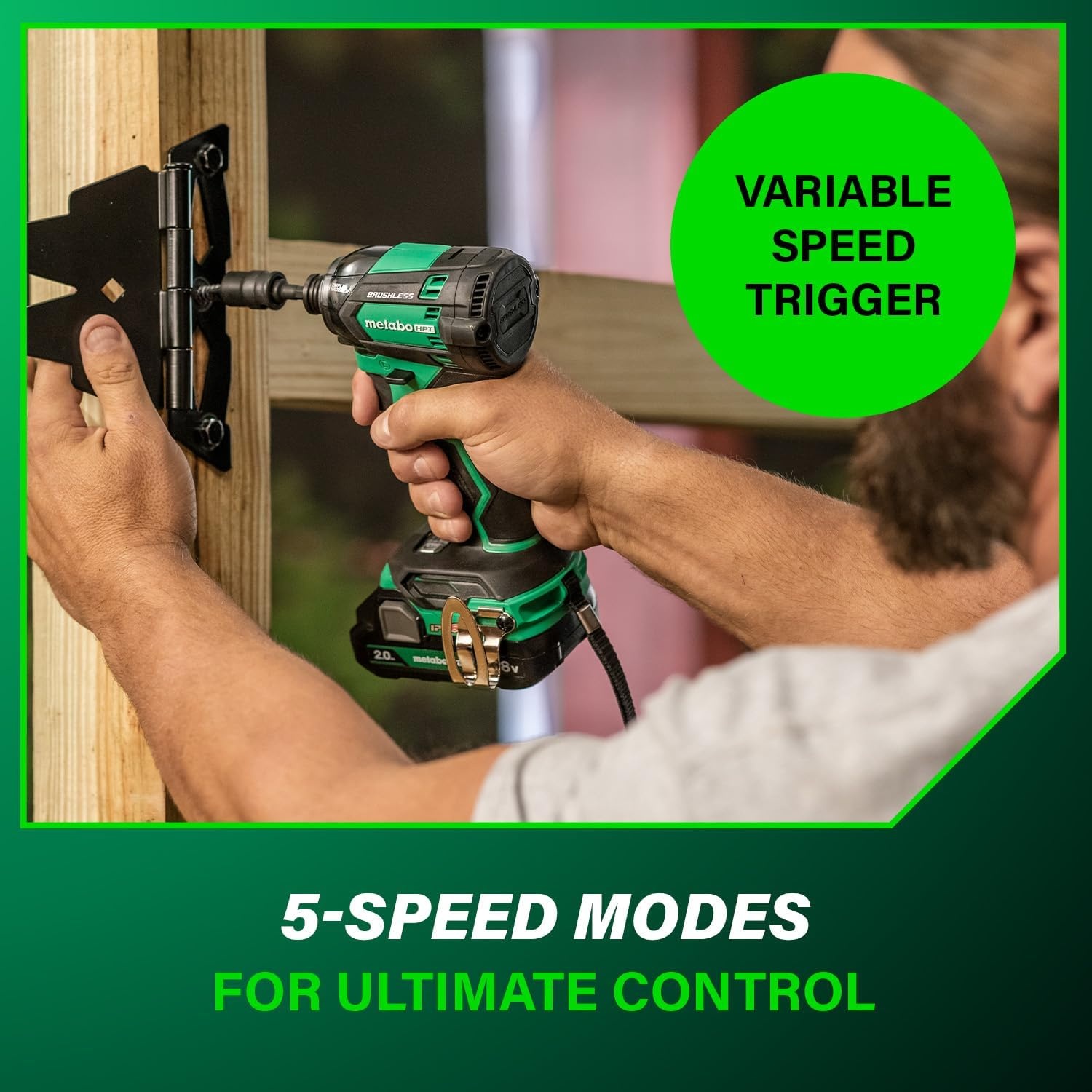 Metabo HPT 18V MultiVolt Cordless Triple Hammer BOLT Impact Driver Set, Power Impact Driver Kit with Case, 2 Lithium-Ion Batteries and Charger, 1/4-Inch Chuck, Compact LightWeight Power Tool, WH18DC(WH18DC (Next Gen Model))