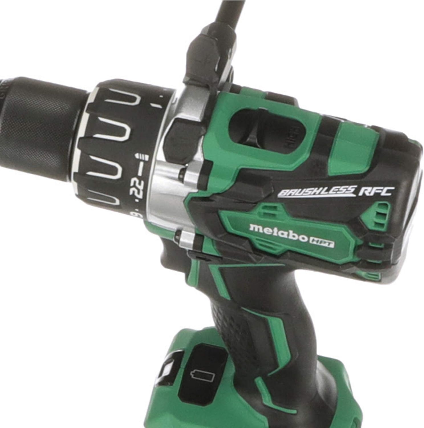 Metabo HPT 18V Cordless Brushless Hammer Drill Kit, include 2-18V 6.0Ah Lithium Ion Slide-Type Batteries, Reactive Force Control, 1,205 In/Lbs of Turning Torque (DV18DBL2)(Metabo HPT DV18DBL2)