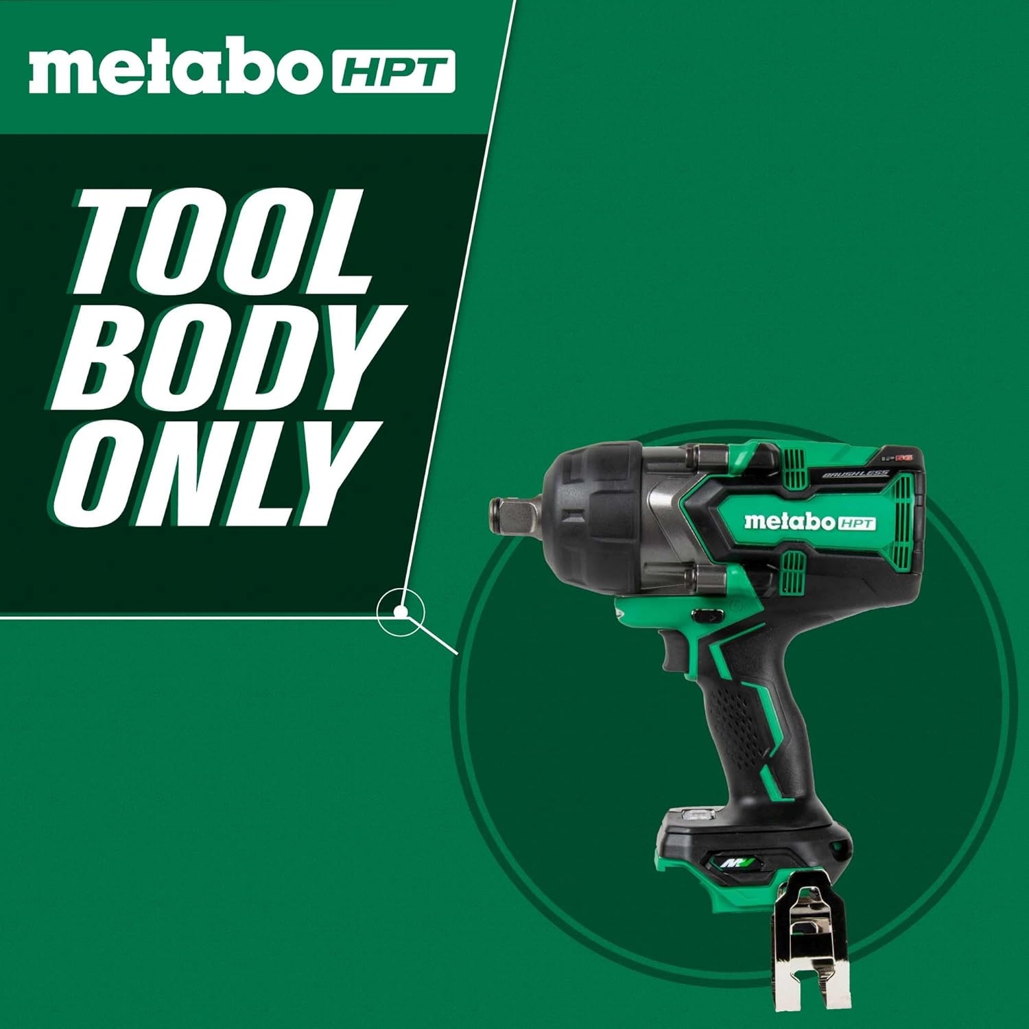 Metabo HPT 36V MultiVolt Cordless Brushless High Torque 3/4″ Impact Wrench, Accepts Any 18V/36V MultiVolt Battery, IP56 Compliant, High Performance Power Tool, Tool Body Only, WR36DFQ4