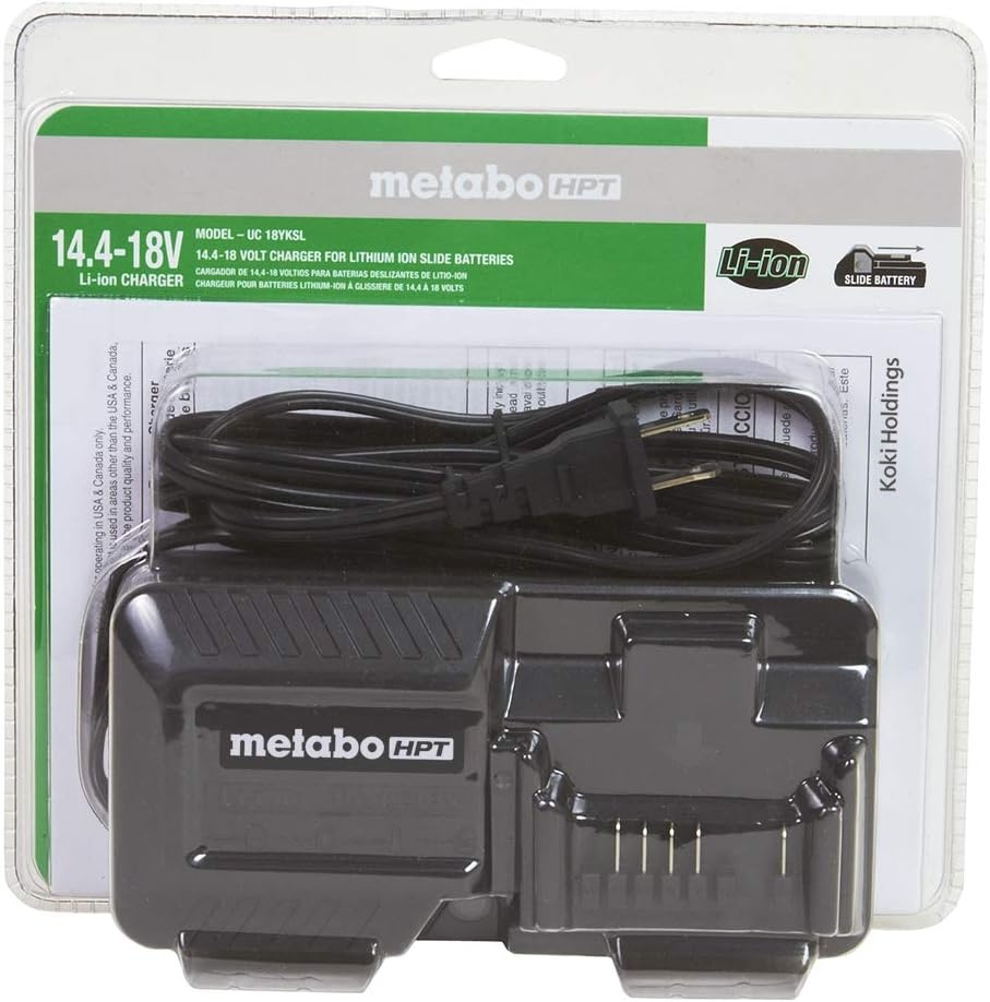 Metabo HPT Battery Charger | 18V Lithium-Ion | Slide Style | UC18YKSLM