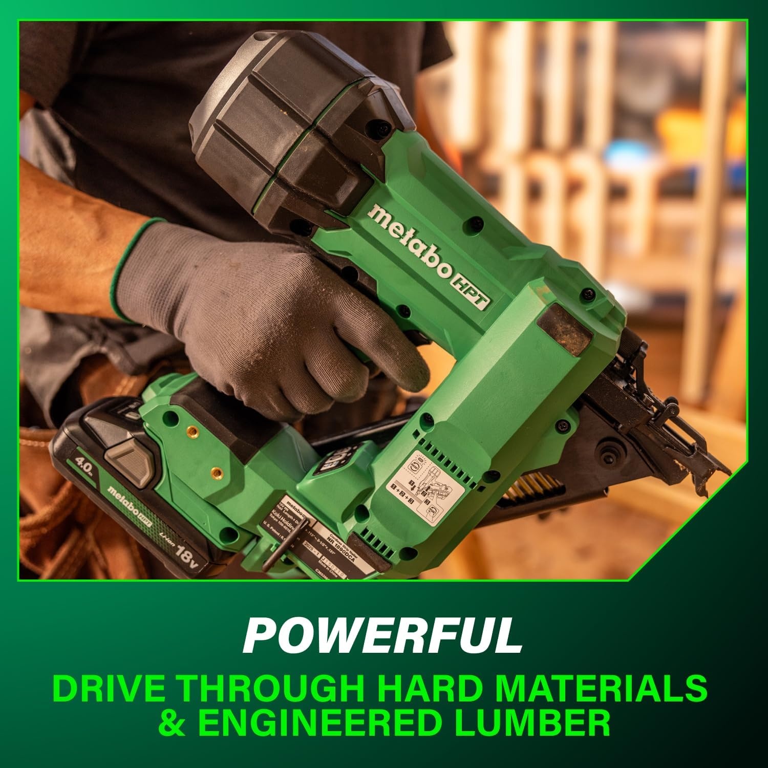 Bundle of Metabo HPT Cordless Framing Nailer, 18V – 4.0 Ah, MultiVolt™, 30 Degree, 3-1/2-Inch Paper Tape Nails, NR1890DCA + Metabo HPT 18V/36V MultiVolt™ Battery | 2.5Ah / 5.0Ah | 380083M