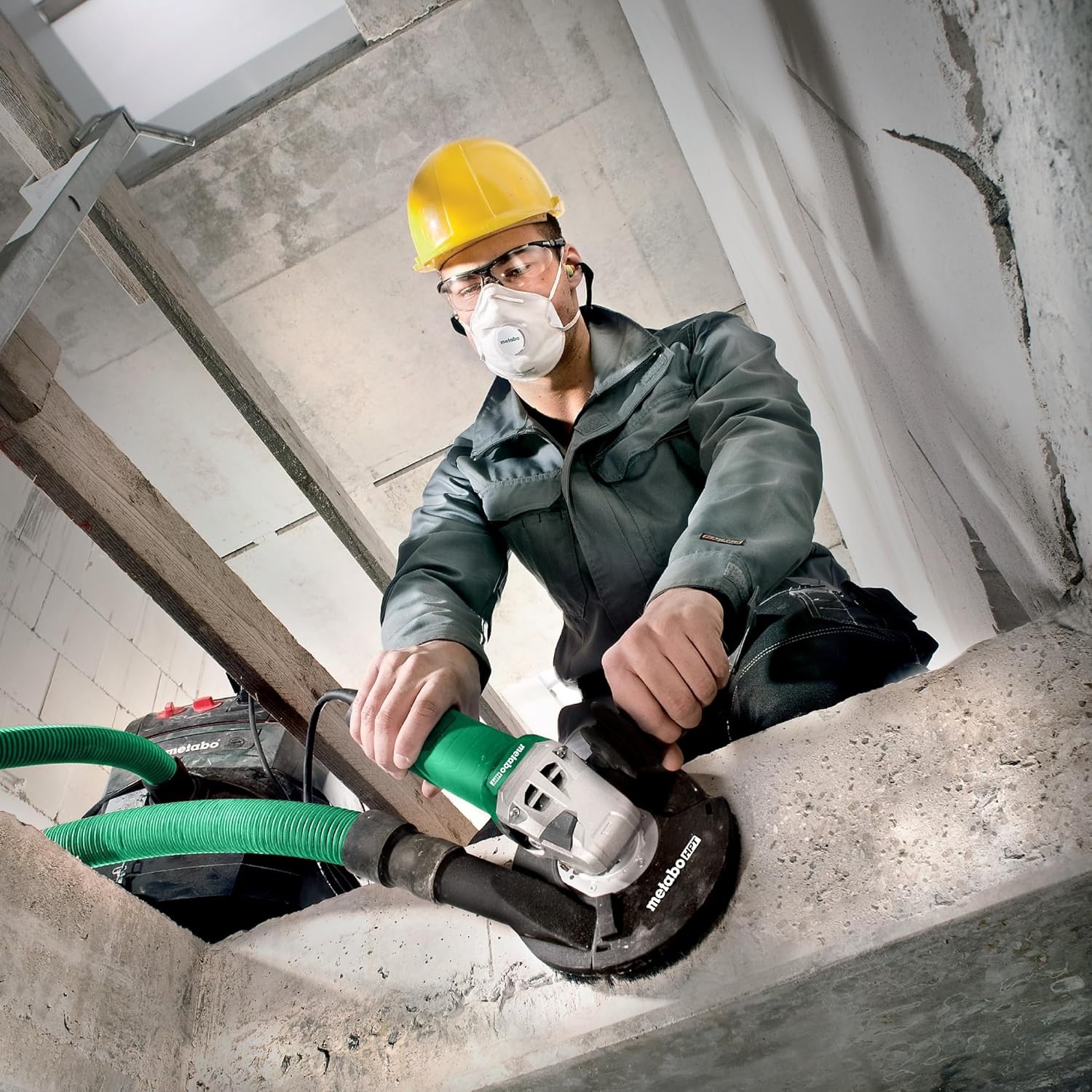 Metabo HPT RSEV 17-125 5-Inch Concrete Renovation Grinder Kit, High Torque, 14.5 Amp LongLife Motor, Vario Tacho Constamatic Control, Anti-Vibration Handle, Made in Germany, 646829620(Metabo HPT RSEV 17-125 Set)