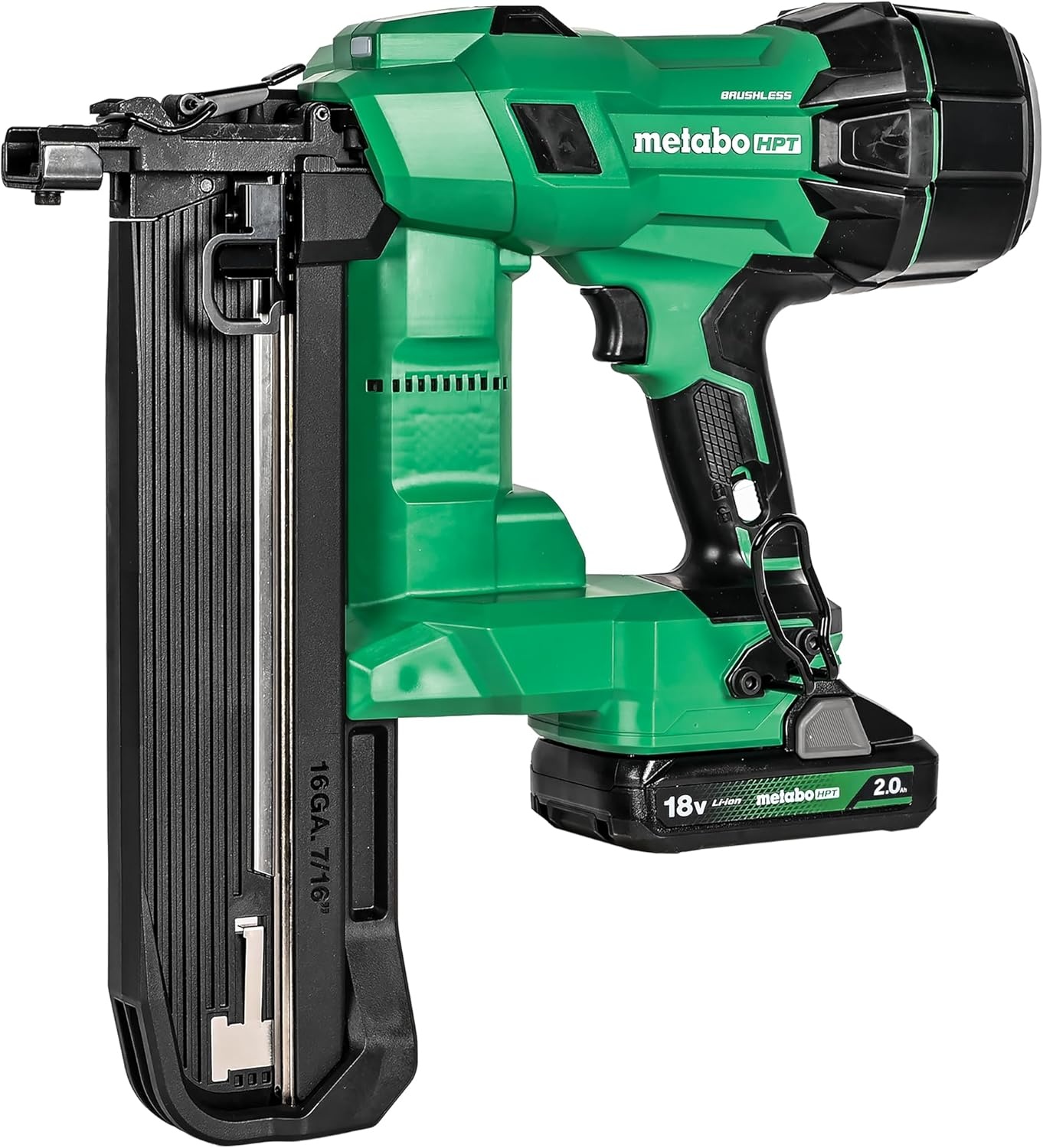 Metabo HPT 18V Cordless 7/16-Inch Medium Crown Stapler Kit, Air Spring Drive, High Power – Low Recoil, 1 to 2-Inch Staple Length, 150 Staple Capacity, Adjustable Nose, LED Light, N1808DA
