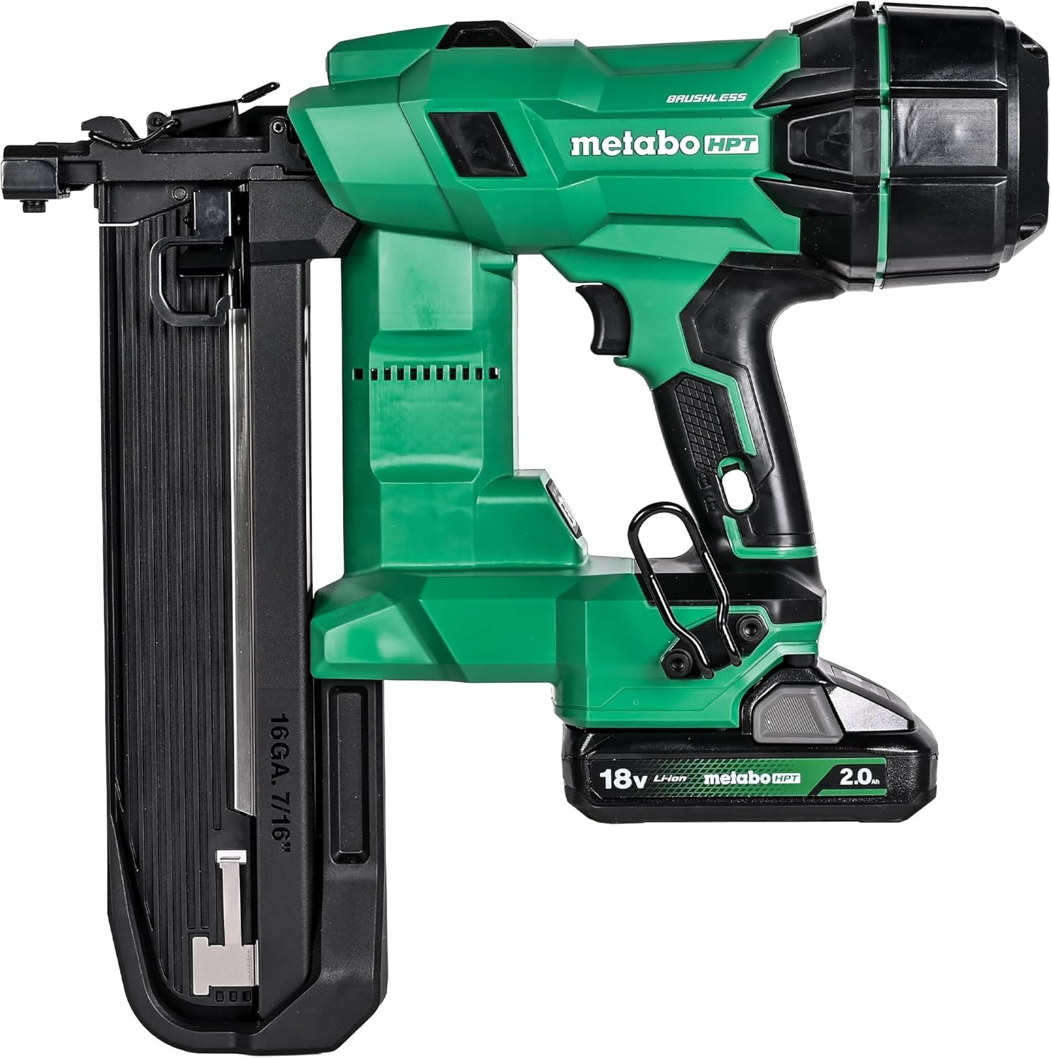 Metabo HPT 18V Cordless 7/16-Inch Medium Crown Stapler Kit, Air Spring Drive, High Power – Low Recoil, 1 to 2-Inch Staple Length, 150 Staple Capacity, Adjustable Nose, LED Light, N1808DA