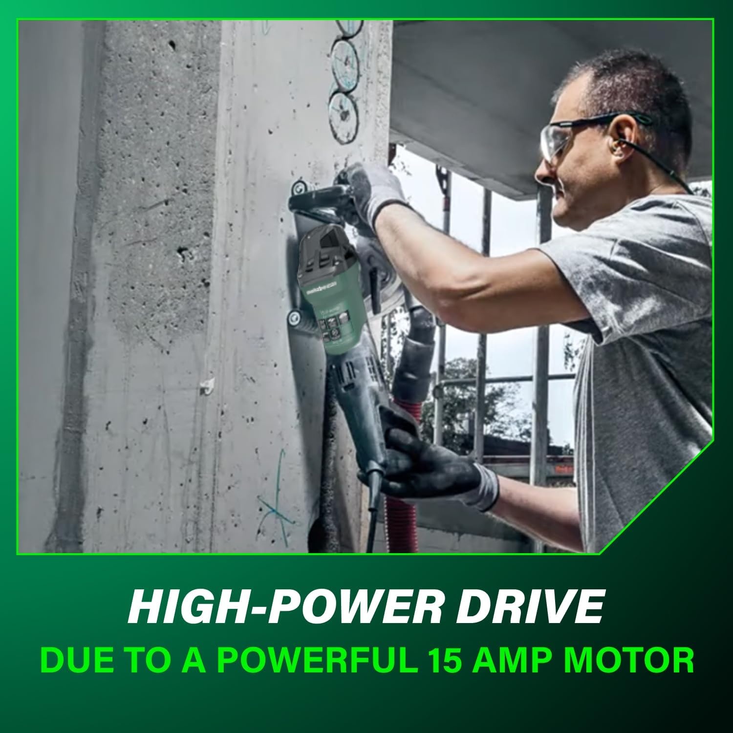Metabo HPT MFE 40 Wall Chaser For Concrete, 5-Inch Cutting Disc, 15 Amps, High-Power Drive System, Tacho-Constamatic Electronics, Dust Protection, Torque Limiting Clutch, Made in Germany, 646040620(Metabo HPT MFE 40)