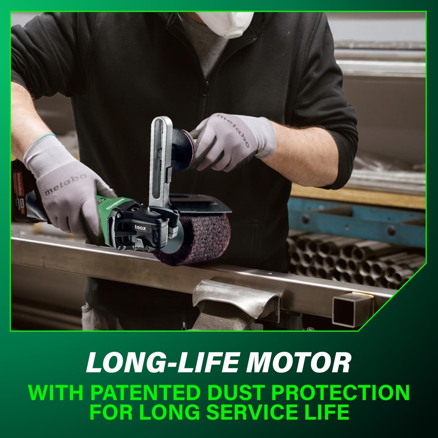 Metabo HPT SE 17-200 RT Set Burnishing Machine, Metal Polishing Tool with High Torque Motor, 14.5 Amp, Vario-Tacho-Constamatic Control, Motor with Dust Protection, Made in Germany, 646259620(Metabo HPT SE 17-200 RT)