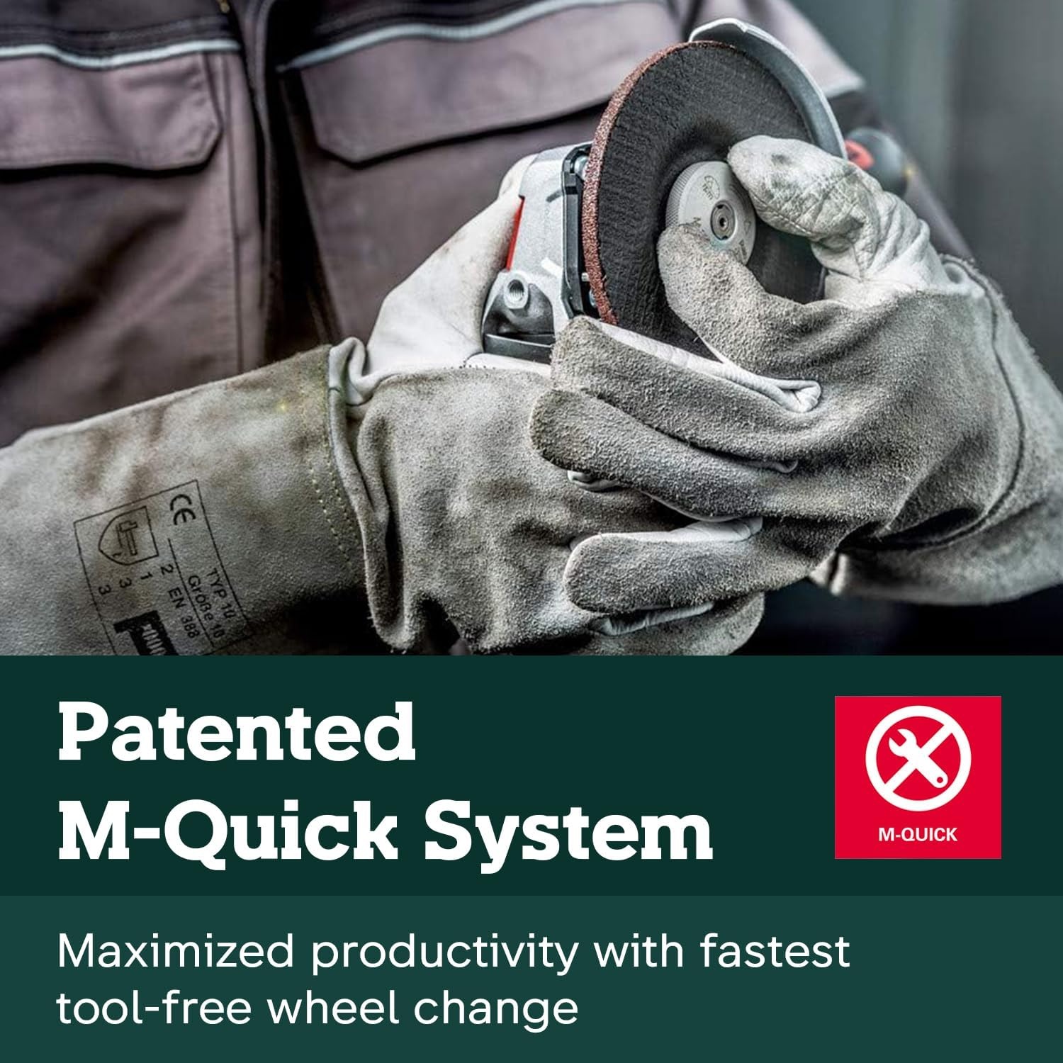 Metabo HPT Corded Angle Grinder 6 Inch, 13.5 AMP Electric Angle Grinder Tool, Electronic Speed Control, M-Quick System, 9,600 RPM, Made in Germany, Paddle Switch, WEP 15-150 Quick, 646488420(Metabo WEP 15-150 Quick)