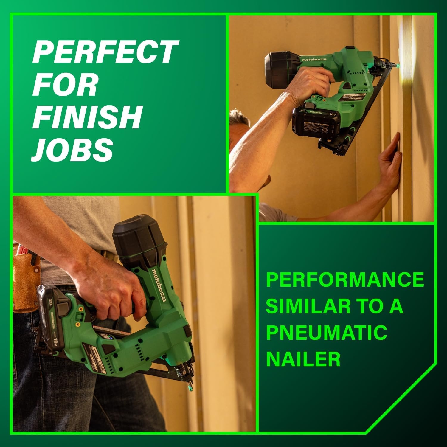 Bundle of Metabo HPT Cordless Finish Nailer Kit, 18V MultiVolt™, 15 Gauge Angled, NT1865DAA + Metabo HPT 18V/36V MultiVolt™ Battery | 2.5Ah / 5.0Ah | 380083M