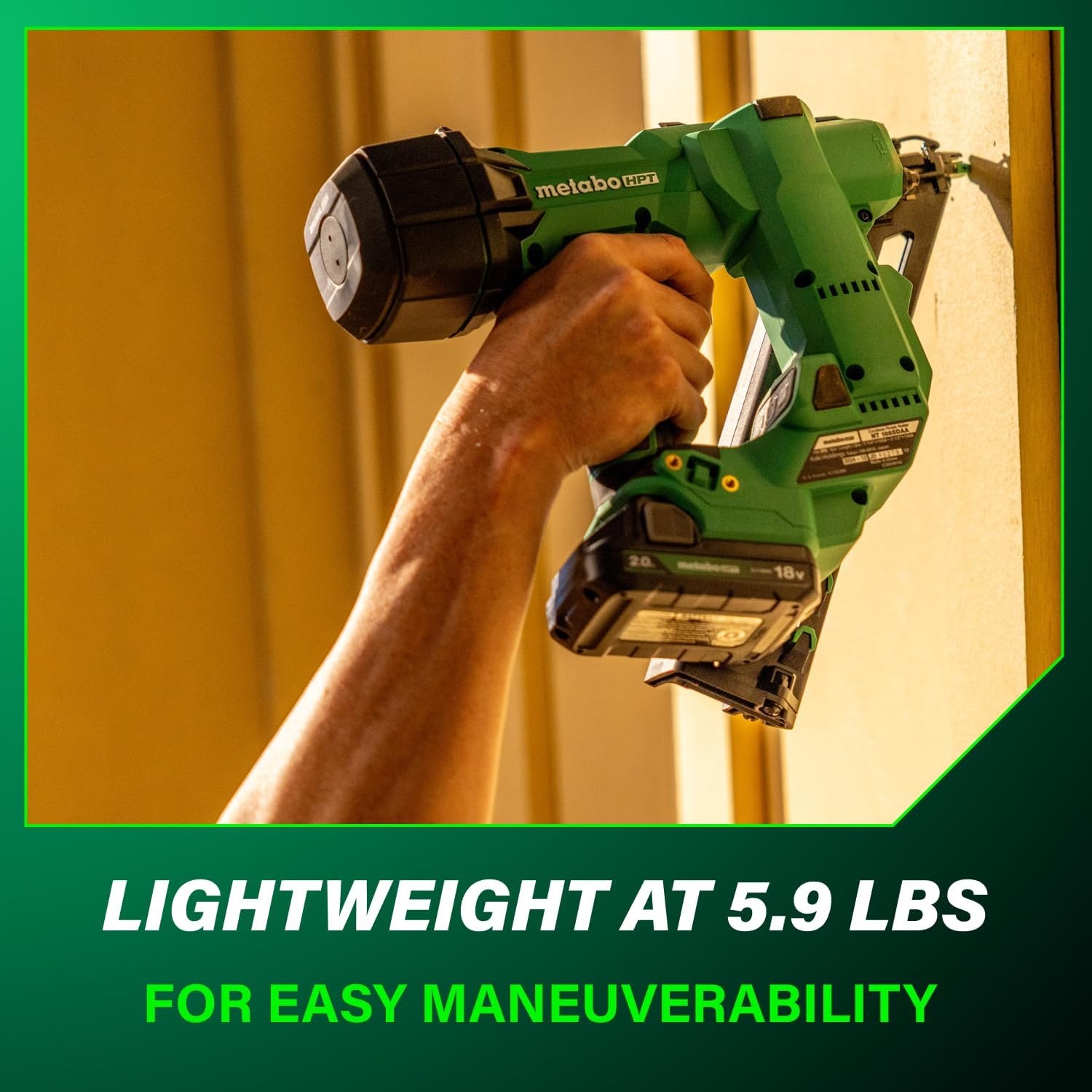 Bundle of Metabo HPT Cordless Finish Nailer Kit, 18V MultiVolt™, 15 Gauge Angled, NT1865DAA + Metabo HPT 18V/36V MultiVolt™ Battery | 2.5Ah / 5.0Ah | 380083M