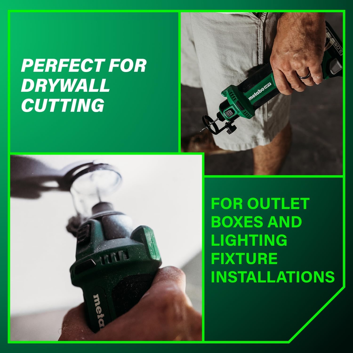 Metabo HPT 18V MultiVolt Cordless Drywall Cut Out Tool, Brushless Motor, 28,000 RPM, Interchangeable Collets, Unique Soft Start, Ergonomic Design, LED Light, Belt Hook, Tool Body Only, M18DYAQ4(‎M18DYAQ4 Only)
