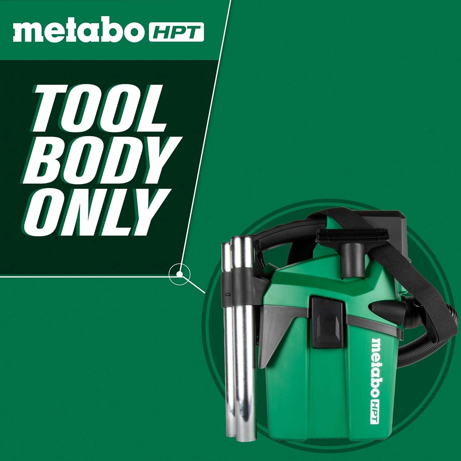Metabo HPT 18V Cordless Wet/Dry Vacuum, 1.6 Gallon HEPA Filter Vacuum, Powerful 74 CFM Airflow, 8 ft. of Stretchable Hose, Eco and Boost Modes, Lightweight Design, Tool Body Only, RP18DAQ4(RP18DAQ4 Only)